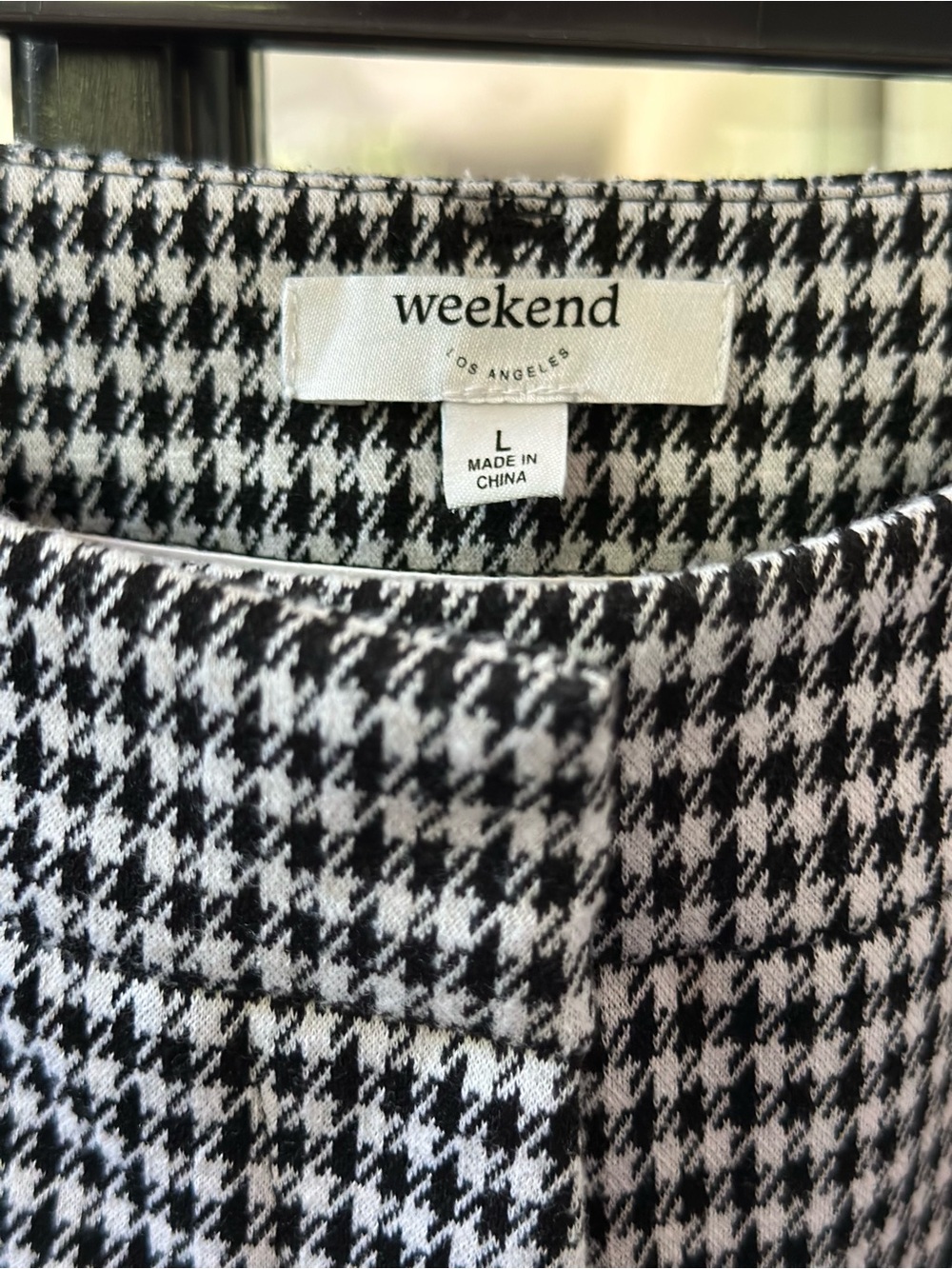 Weekend Los Angeles Houndstooth Pants - Black & White, L